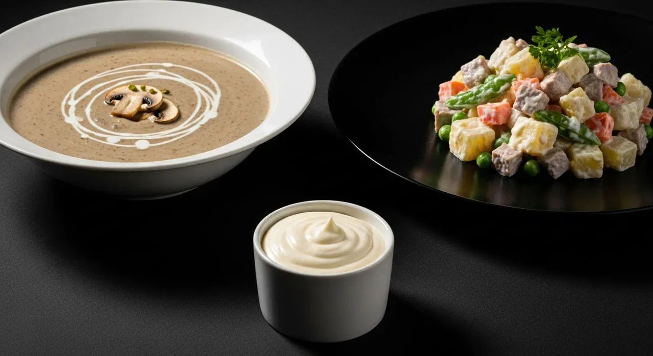 Не кипит, не сворачивается и дает полноту сливочного вкуса — гастрономический крем на растительных маслах для соусов и первых блюд